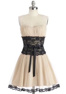 Storied Romance Dress in Champagne  Mod Retro Vintage Dresses