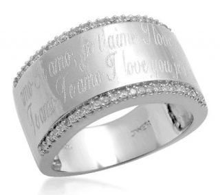 Affinity Diamond Sterling 1/7cttw Engraved Ring —