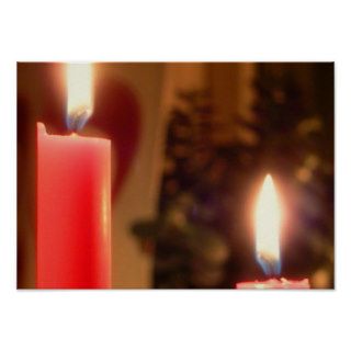 Christmas Red candles Posters