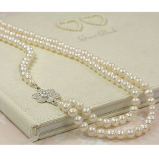 hepburn personalised pearl wedding necklace by emma hadley