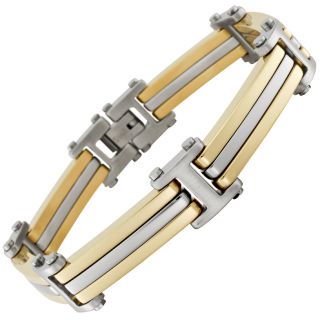 Invicta 5986  Jewelry,Elements Two Tone 18k Gold Plated Stainless Steel Bracelet, Fashion Jewelry Invicta Bracelets Jewelry