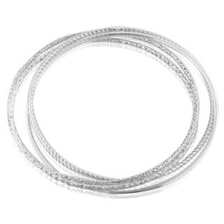 Multi Textured Four Bangle Bracelet Set in Sterling Silver   Zales