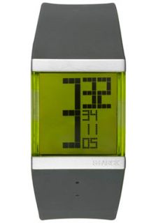 Philippe Starck PH1101  Watches,Mens LCD Digital Green Dial Grey Rubber, Casual Philippe Starck Quartz Watches