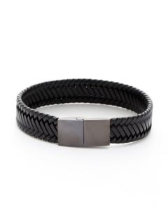 Leather Braided Bracelet by Link Up
