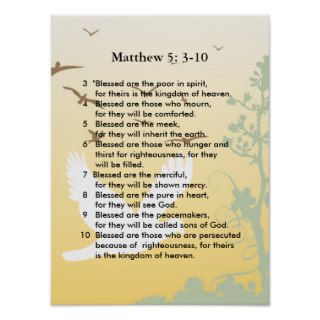 Matthew 5 3 10 Jesus sermon Poster