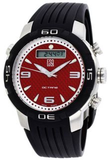 ESQ by Movado 7301052  Watches,Mens Red Dial Black Rubber, Casual ESQ by Movado Quartz Watches