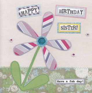 'happy birthday sister' greeting card by the writing bureau