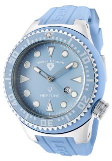 Swiss Legend 21818D 012  Watches,Mens Neptune Light Blue Dial Light Blue Silicone, Casual Swiss Legend Quartz Watches