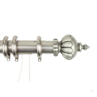 Rod Desyne 66 in to 120 in Satin Nickel Metal Traverse Curtain Rod