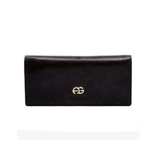 HPW   Women's Classic Genuine Leather Bi fold Wallet w/ Signature Logo Accent   Black Color Black  