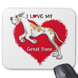 Love Brindlequin Great Dane Mouse Pads