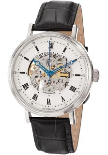 Stuhrling Original 172.33152  Watches,Mens Automatic White Dial Black Leather, Casual Stuhrling Original Automatic Watches