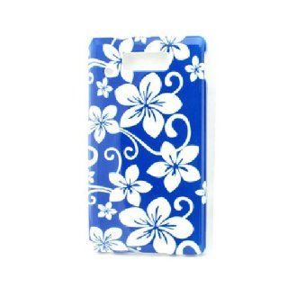 Blue White Hard Snap On Cover Case for Motorola Triumph WX435 Cell Phones & Accessories
