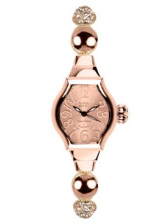 Womens Rose Gold & White Stone Watch by GlamRock