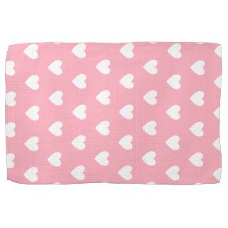 Pretty Pink Polka Heart Wallpaper Design Kitchen Towels