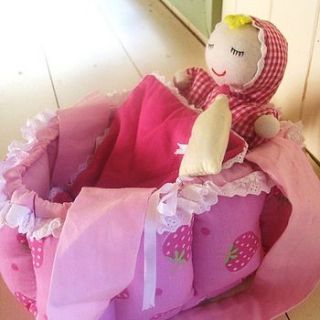 baby doll with carry cot cradle by the fairground