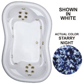 Watertech Whirlpool Baths Designer 78 in L x 52 in W x 25.375 in H 2 Person Starry Night Hourglass in Rectangle Whirlpool Tub