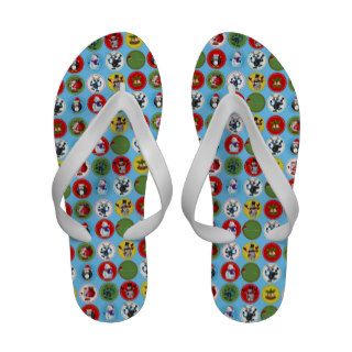 Cute funny trendy Christmas characters pattern Flip Flops