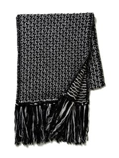 Tweed Fringed Scarf 104" x 17" by Oscar de la Renta