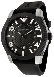 Emporio Armani AR5838  Watches,Mens Sport Black Textured Dial Black Rubber, Casual Emporio Armani Quartz Watches