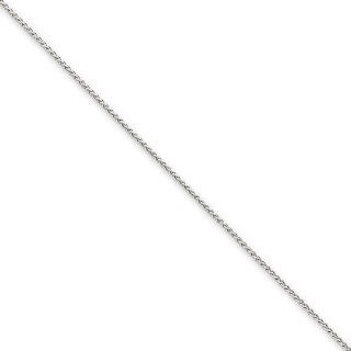 14k White Gold 1.0mm Round Wheat Chain Necklace   20 Inch   JewelryWeb Jewelry