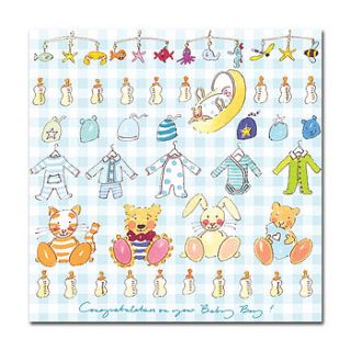 congratulations baby boy greetings card by sophie allport