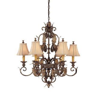 Capital Lighting 3556DS 438 Chandelier with Beige Fabric Shades, Dark Spice Finish    