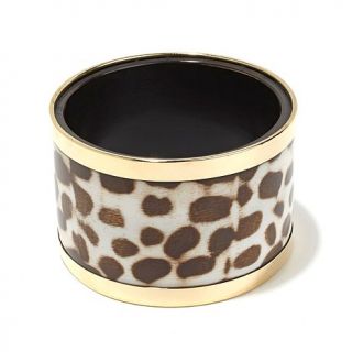 BAJALIA "Hetal" Animal Print Goldtone Trim Bangle Bracelet