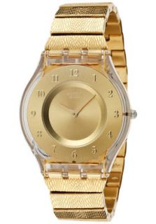 Swatch SFK355G  Watches,Womens Skin Classic Gold Dial Gold Tone Ion Plated Stainless Steel, Casual Swatch Quartz Watches