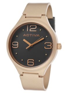 Activa AA100 024  Watches,Mens Black Dial Rose Gold Polyurethane, Casual Activa Quartz Watches