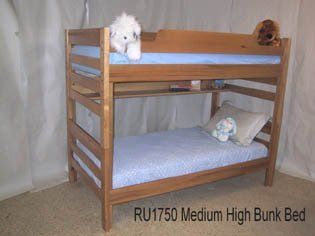 Medium Height TwinTwin Bunk Bed Cherry Home & Kitchen
