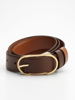 Leather Gold Buckle Belt by S.T. Dupont