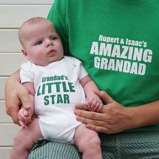 personalised my daddy/grandad bodysuit set by sparks clothing