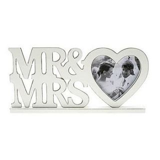 'mr and mrs' wedding photo frame by sleepyheads