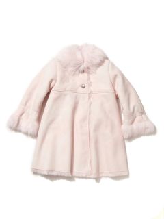 Suede & Faux  Fur Coat by Armani Junior