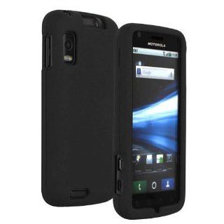 GTMax Hard Rubberized Snap On Crystal Cover Case   Black for AT&T Motorola Atrix 4G MB860 Cell Phones & Accessories