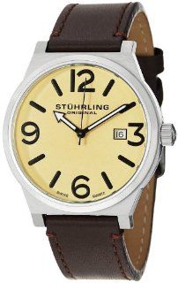 Stuhrling Original Men's 454.3315K15 Leisure Eagle Osprey Swiss Quartz Date Brown Leather Strap Watch at  Men's Watch store.
