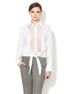 Stretch Cut Out Front Cotton Shirt by Catherine Malandrino