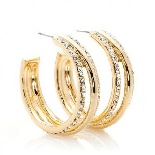 Real Collectibles by Adrienne® "Jeweled Trio" Crystal Triple Split Hoop Ear