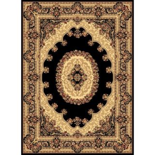 Rugs America New Vision 5 ft 3 in x 7 ft 10 in Rectangular Black Floral Area Rug