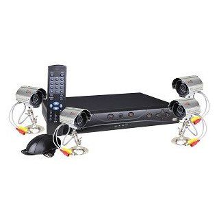 Q See QC444 4B8 5 4 Channel Network DVR Surveillance Kit w/500GB Hard Drive, 4 Infrared Cameras & Smartphone Access  Complete Surveillance Systems  Camera & Photo