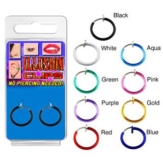 Surgical Steel/ Copper Colorful Non piercing Illusion Hoops (Set of 2) More Body Jewelry