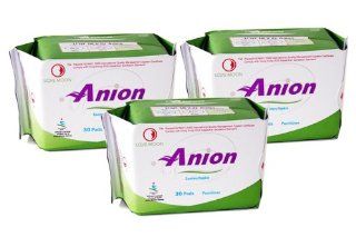 Winalite Anion Love Moon Sanitary Napkins/pads Great Feminine Health Pantiliner Pads X 3 Packages (Total of 90 Individually Wrapped Pads) Health & Personal Care