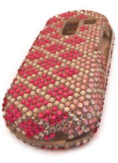 Samsung R455c Straight Horizontal Diamond Bling Gem Jewel Case Skin Cover Protector Cell Phones & Accessories