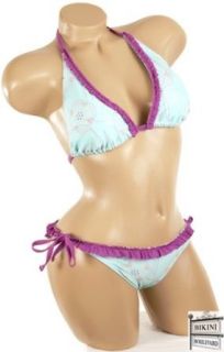 Aqua Purple Print 2 pc Bikini Bathing Suit Swimsuit JUNIOR SIZE XL Clothing