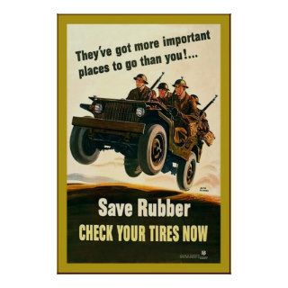 Save Rubber~Vintage World War 2 Poster