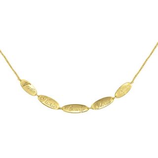 Personalized Oval Family Name Necklace in 14K Gold Plated Sterling