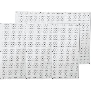 Wall Control Industrial Metal Pegboard — White, Six 16in. x 32in. Panels, Model# 35-P-3296WH  Pegboards