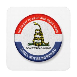 2 Amendment Badge   Clear Beverage Coasters