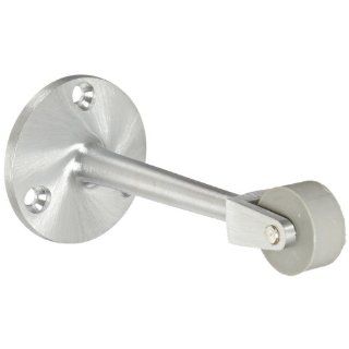 Rockwood 456L.26D Brass Straight Roller Stop, #8 X 3/4" OH SMS Fastener, 6 1/4" Projection, 2" Base Diameter, Satin Chrome Plated Finish Industrial Hardware